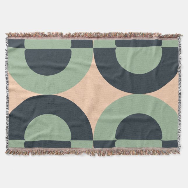 Mid-Century Modern Lemongrass Slate   Throw Blanket (Front)