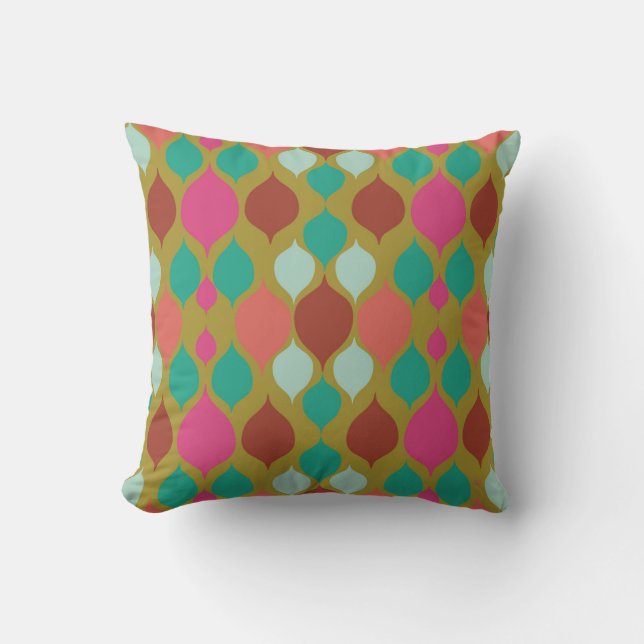 Mid Century Modern Lime Geometric  Cushion (Front)
