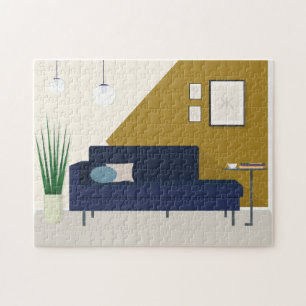 Mid Century Modern Living Room Jigsaw Puzzle