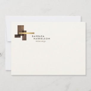 Mid-Century Modern Logo Ivory Flat Notecard