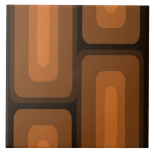 Mid Century Modern Long Rectangles Burnt Orange Tile
