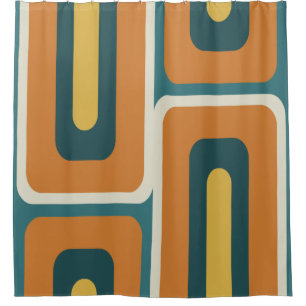 Mid Century Modern Long Rectangles Colourful 1 Shower Curtain