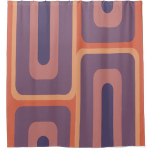 Mid Century Modern Long Rectangles Colourful 2 Shower Curtain