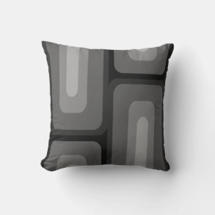 Mid Century Modern Long Rectangles Dark Gray Cushion