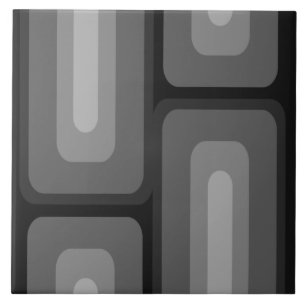 Mid Century Modern Long Rectangles Dark Grey Tile