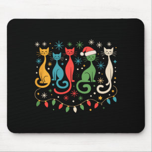 Mid Century Modern Look Cats Xmas Retro 50s 60s Mouse Mat