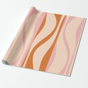Mid Century Modern Lounge Ogee Pink Retro Pattern Wrapping Paper
