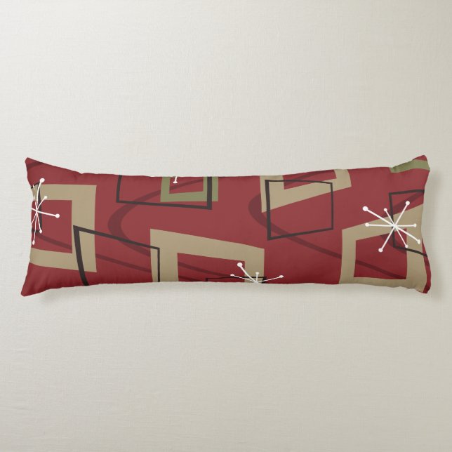 Mid Century Modern Maroon Body Cushion (Front)