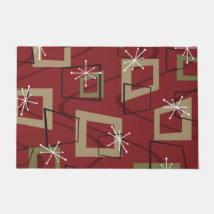 Mid Century Modern Maroon Doormat