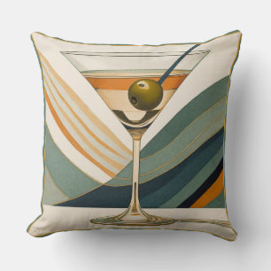 Mid Century Modern Martini Cocktail Hour Cushion