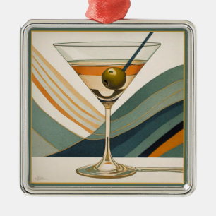 Mid Century Modern Martini Cocktail Hour Metal Tree Decoration