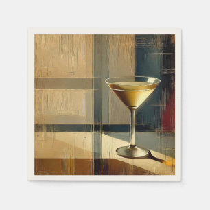 Mid Century Modern Martini in a Moonbeam Napkin