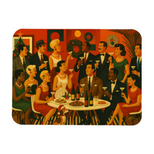 Mid Century Modern Martini Intellectuals Christmas Magnet