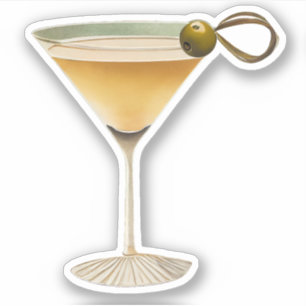 Mid Century Modern Martini One Olive