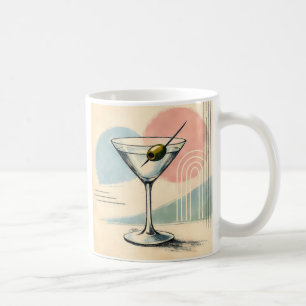Mid Century Modern Martini Pastel Minimalist Art Coffee Mug