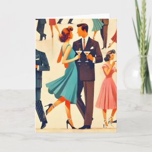 Mid Century Modern Martinis At The Club Card