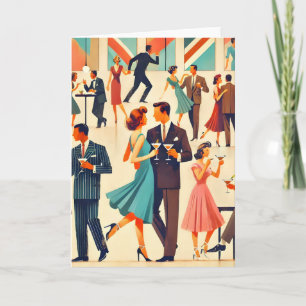 Mid Century Modern Martinis At The Club Card