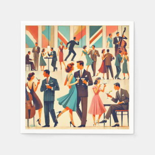 Mid Century Modern Martinis At The Club Napkin