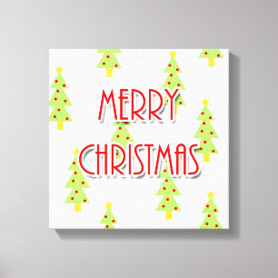 mid century modern merry christmas tree retro canvas print
