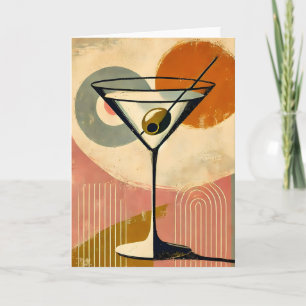 Mid Century Modern Minimalist Art Martini Card