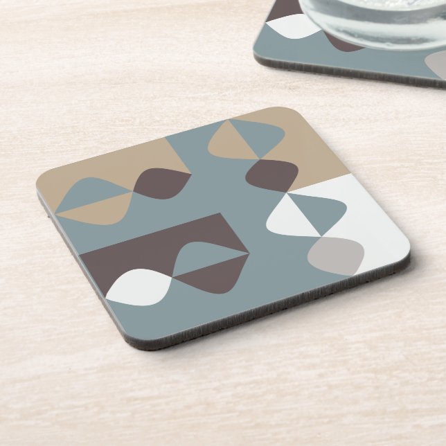 Mid Century Modern - Mint Chocolate Caramel Coaster (Left Side)