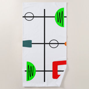 Mid Century Modern Mobile Beach Towel