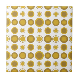 Mid-Century Modern Mustard Gold Geometric Pattern Tile