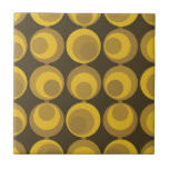 Mid-Century Modern Mustard Gold Retro Geo Pattern  Tile<br><div class="desc">Mid-century modern inspired design featuring a seamless pattern of retro golden mustard circles on a brown background. Simple, clean modern design. Create your own custom pattern by uploading a new image, or use the "message" button to contact the designer for help. To create your own patterned design: 1. Select personalise...</div>