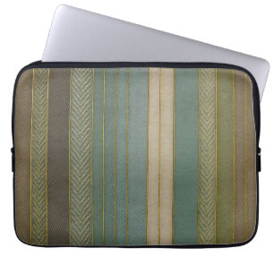 Mid Century Modern Muted Stripes Print Laptop Sleeve