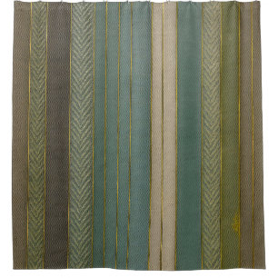 Mid Century Modern Muted Stripes Print Shower Curtain