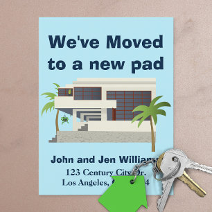 Mid Century Modern New Home Announcement Postcard