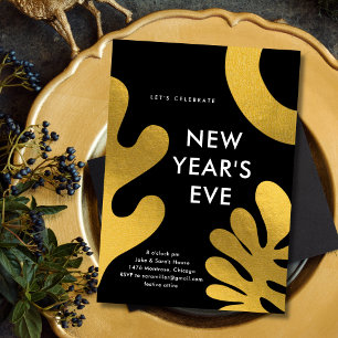Mid Century Modern New Year's Eve Invitation