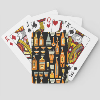 Mid-Century Modern Night Life Pattern Playing Cards