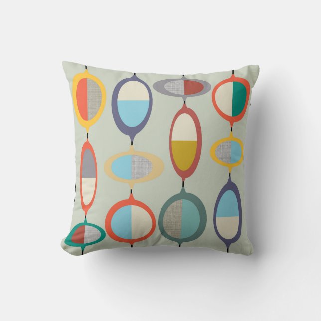 Mid-Century Modern No. 6 Throw Pillow (Front)