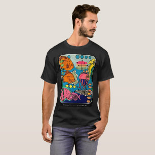 'Mid-Century Modern Ocean Aquatic' painting on a T-Shirt