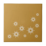 Mid-Century Modern Ochre Gold Starburst Design Tile<br><div class="desc">Mid-century modern inspired design featuring vintage retro starbursts in an organic design on an ochre gold background. Simple, clean modern design.</div>