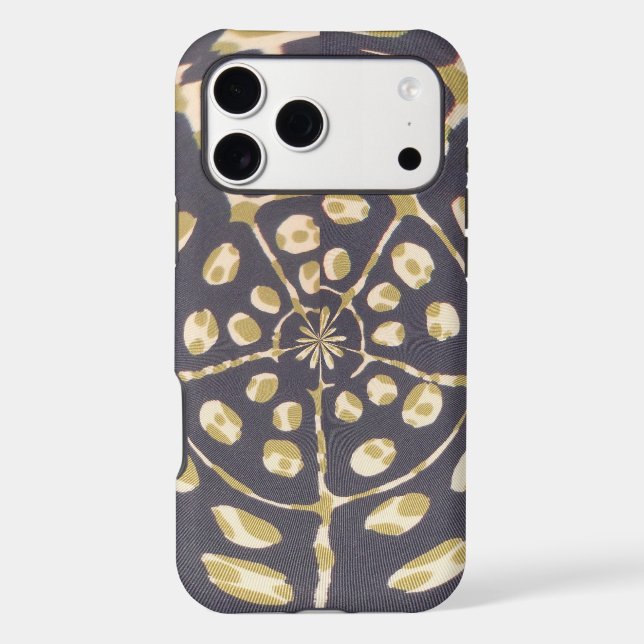 Mid-Century Modern | Olive Green Polka Dot Radial  (Back)