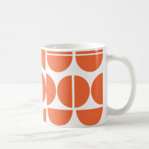 Mid-century modern orange circle abstract