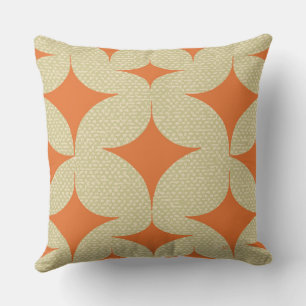 Mid Century Modern Orange Diamond Cushion