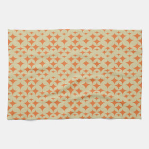 Mid Century Modern Orange Diamond Tea Towel