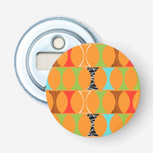 Mid Century Modern Orange Pattern Bottle Opener