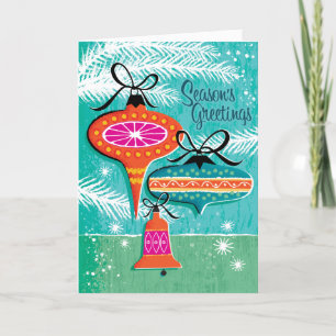 Mid-Century Modern Ornaments Christmas Card