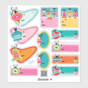 Mid-Century Modern Ornaments Christmas Gift Labels