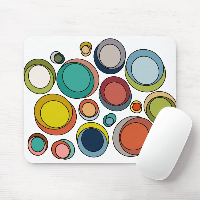 Mid-Century Modern Ovals Mouse Mat (With Mouse)
