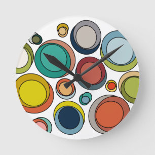 Mid-Century Modern Ovals  Round Clock