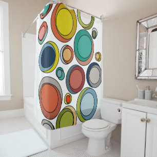 Mid-Century Modern Ovals  Shower Curtain