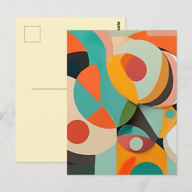 Mid Century Modern Painting, Various Colours Postcard (Front/Back)