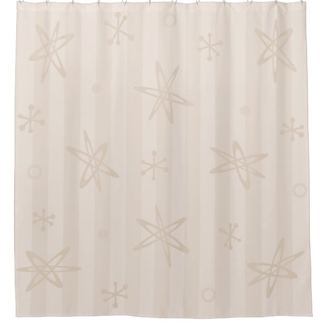 Mid Century Modern Pale Creme Shower Curtain (Front)