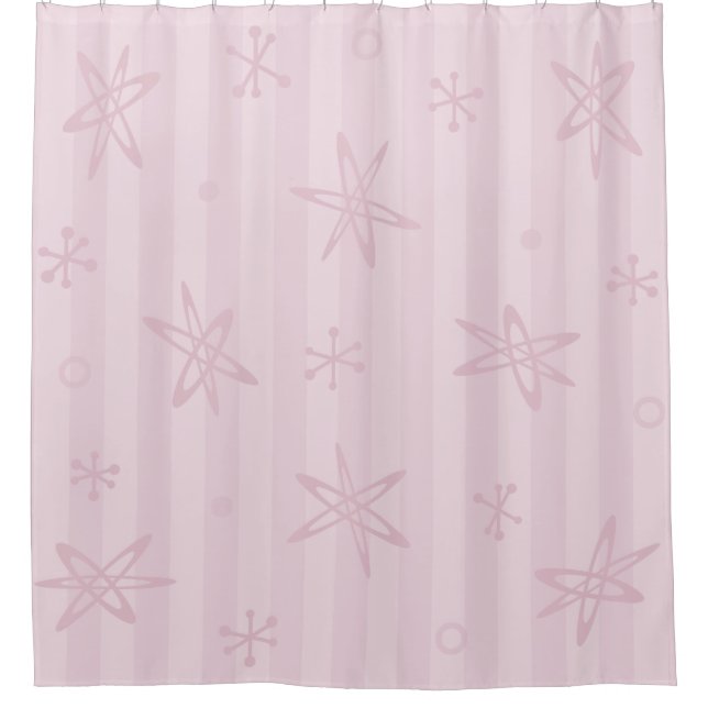 Mid Century Modern Pale Pink Shower Curtain (Front)