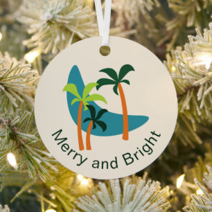 Mid Century Modern Palm Oasis Metal Tree Decoration